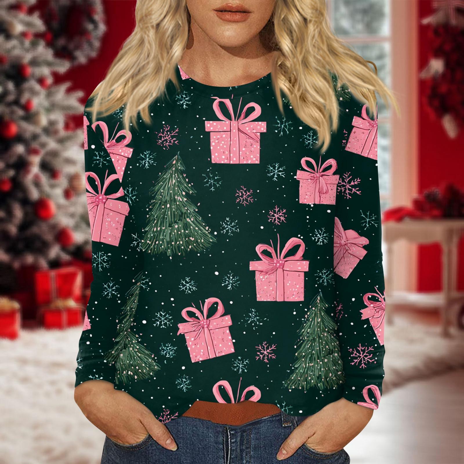 

Женский повседневный топ с длинным рукавом и принтом, с круглым вырезом M