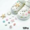 12Pcs Hawaiian Starfish Shoe Buckles Removable Shoe Accessories Diy Shoe Flower Women'S Beach Shoes Decorative Buckle Ornaments