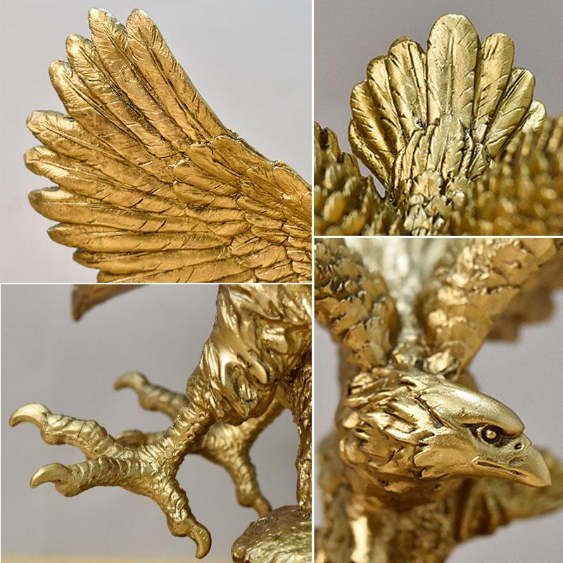Nordic Resin Golden Eagle Dyrefigurer Hawk Statue Håndverk Skulptur Ornament Hjem Stue Kontor Skrivebordsskap Dekor