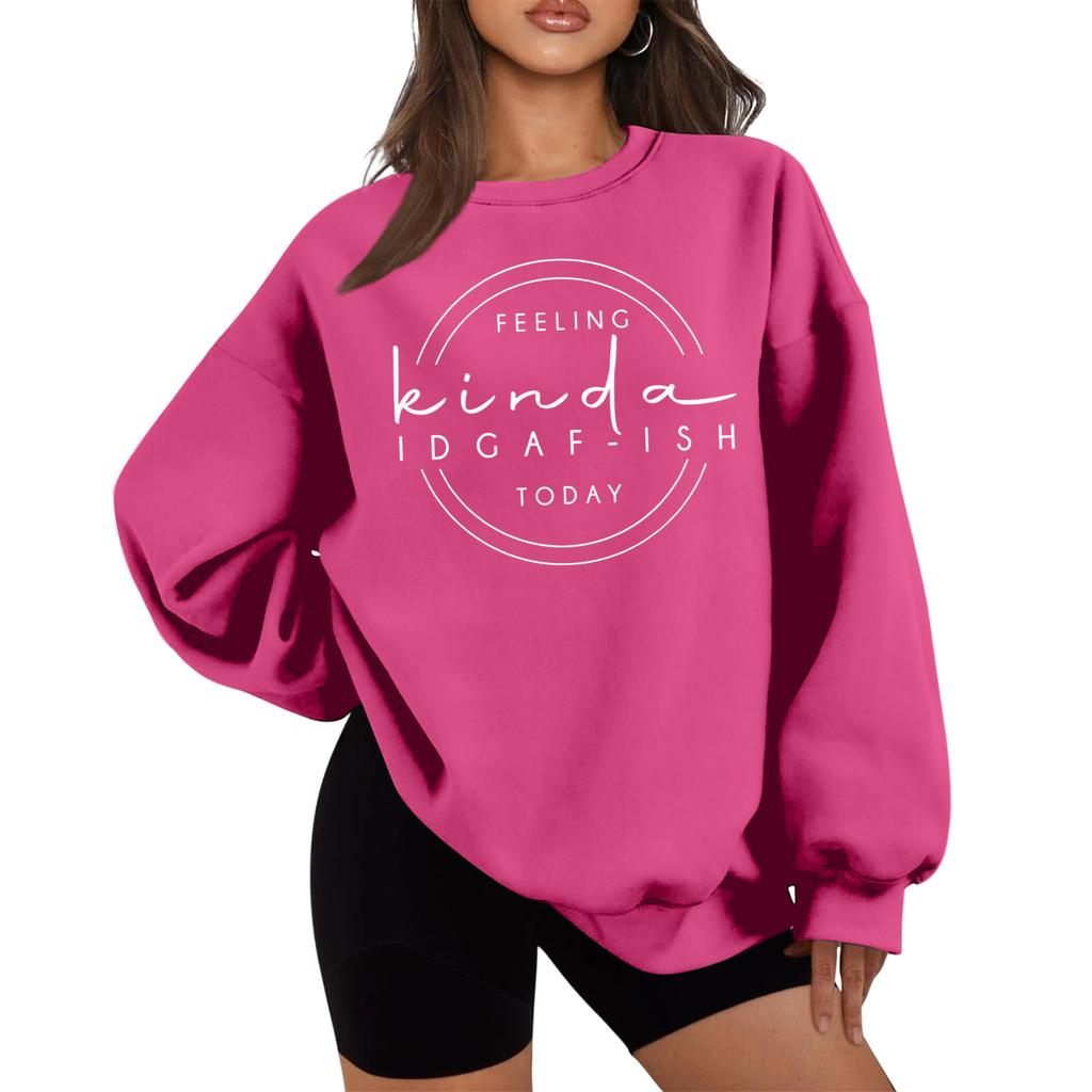 Girls' Printed Round Neck Casual Fashion Top Sweatshirt