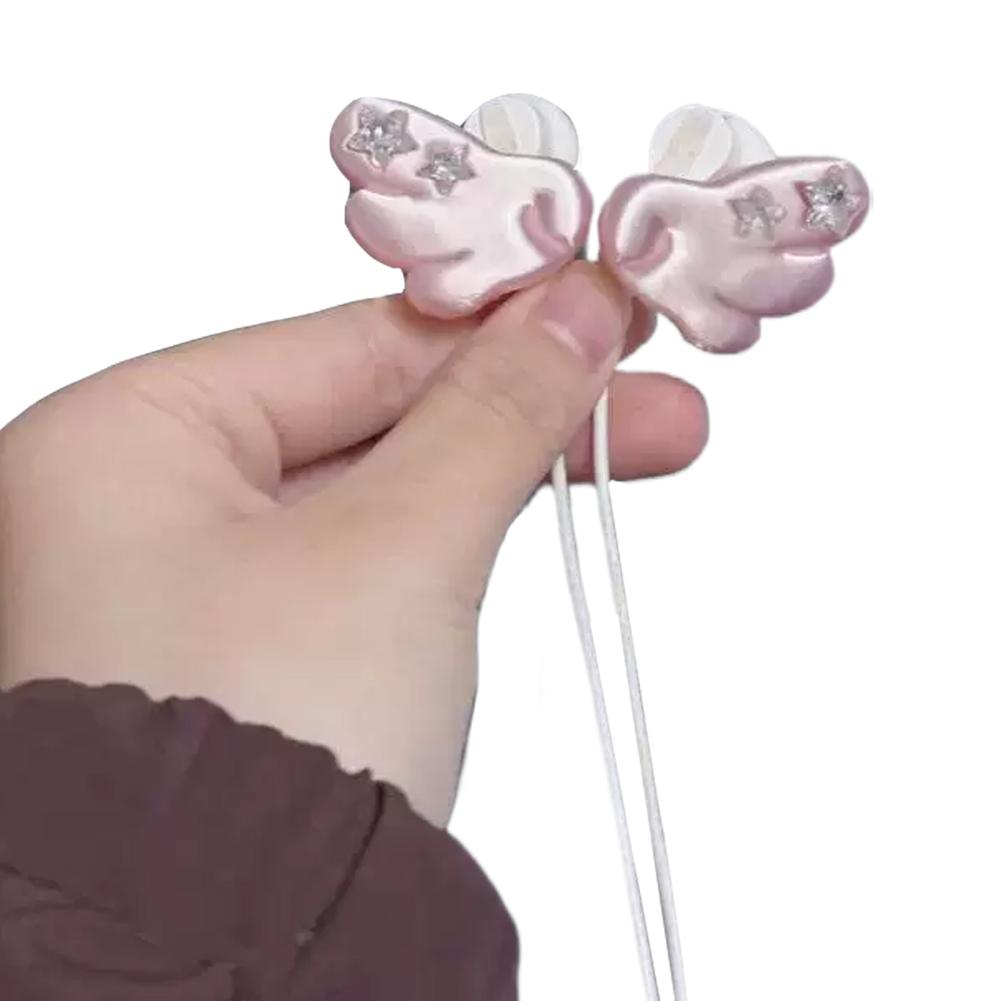 Creative 3D Wing Decoration For Wired Headphones, Cute Girly Ins Style, Dreamy & High-value Headphone Accessories