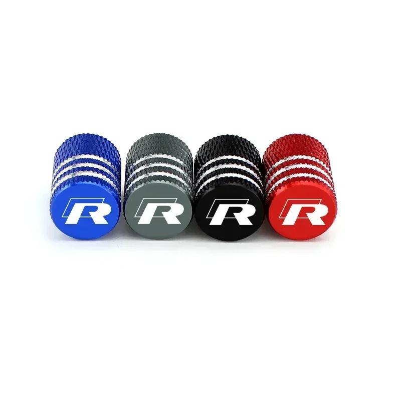 Neue 4 Stück Auto Rad Reifen Ventilkappen Reifenfelge Ventilschaftabdeckungen für Volkswagen Rline Golf GTI Bora Passat Jetta Käfer Tiguan Sciro