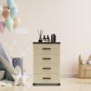 Dulap Organizator cu 4 Nivele pentru Noptieră cu Roți, Unitate cu Sertare Multiple pentru Dulap, Comodă pentru Dormitor, 35x26x57cm