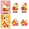 6 Christmas Cartoon Puzzles For Face Stickers, Gingerbread House Snowman Puzzle Repeated Stickers, Parent-Child Interaction Stickers