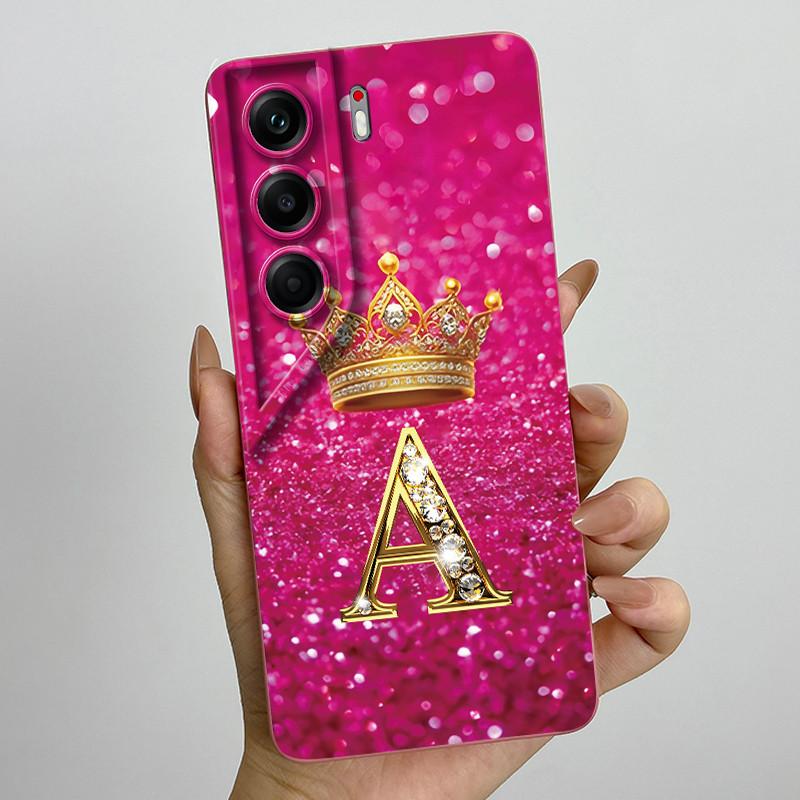 For Tecno Camon 40 Pro 4G 5G CM6 CM7 Case Crown Letter Silicone Soft Phone Cases For Tecno Camon40 Camera Protection Back Cover