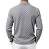 Men S Long Sleeve Polo Shirt American Casual Half Zip Turn Down Collar Top