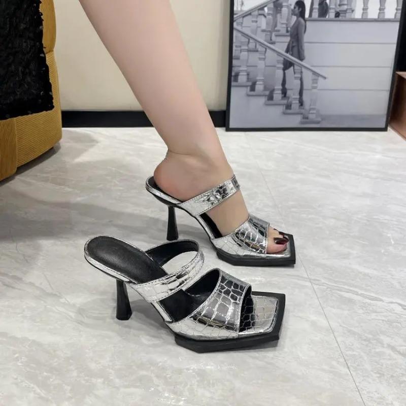 Women's Shoes Slippers High Heels Sandals Woman Slides Sexy Stiletto Heels Luxury Designer Elegant Party Dress