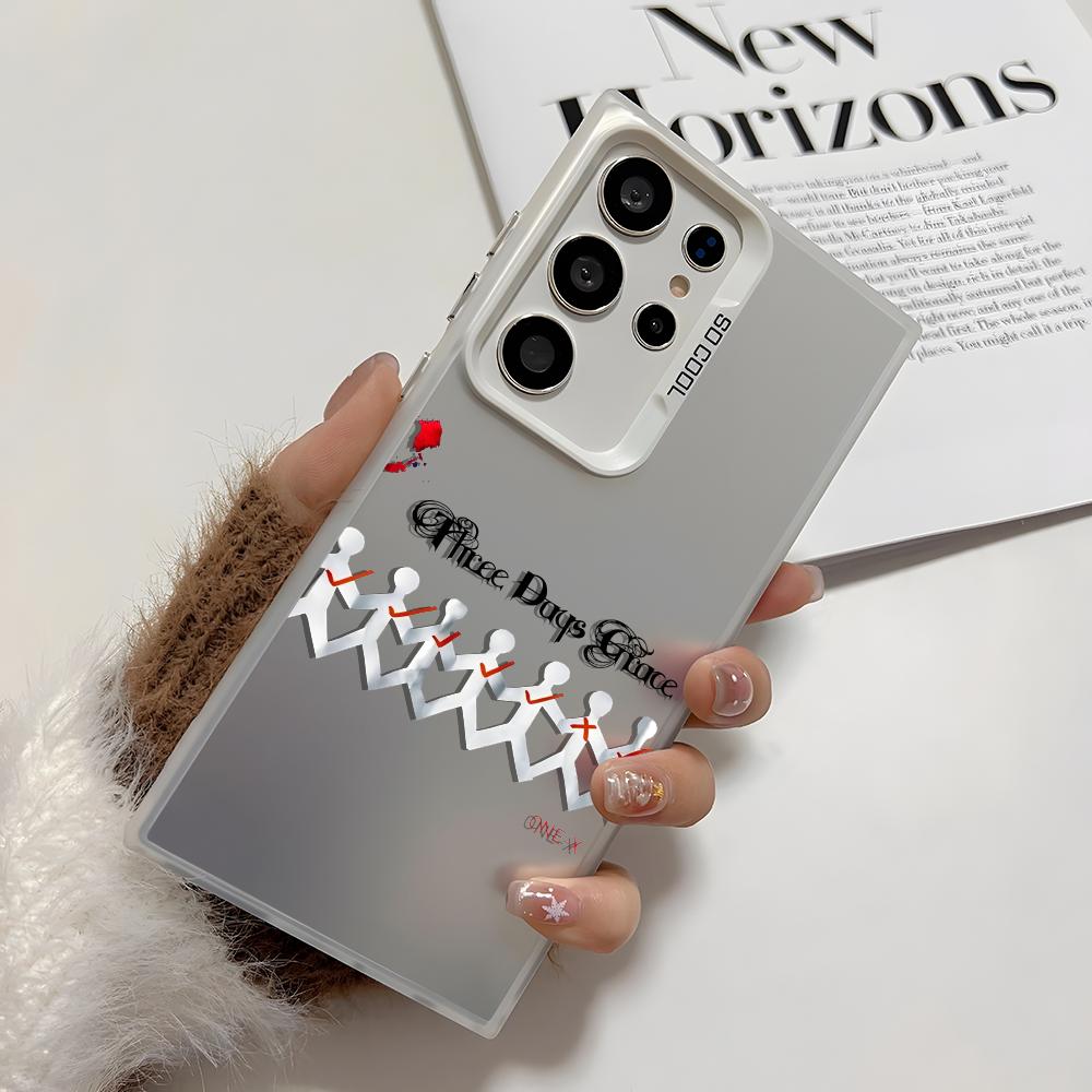 Fashion T-Three Days Grace Phone Case For Samsung Galaxy S25 Edge S24 S23 S22 S21 S20 Ultra Funda Silicone Silver Cover