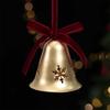 Shiny Metal Christmas Bells Pendant Snowflake Reindeer Xmas Bells Hanging Ornament Iron Art Jingle Bells Christmas Tree Bell