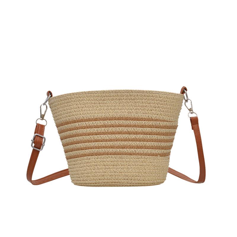Women's 2026 Summer Straw Woven Crossbody Bag: Casual & Versatile Beach Vacation Bucket Bag