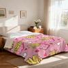 1Pc Cartoon French Fries Printed Flannel Blanket In Multiple Sizes, Soft And Comfortable, Machine Washable Gift Blanket
