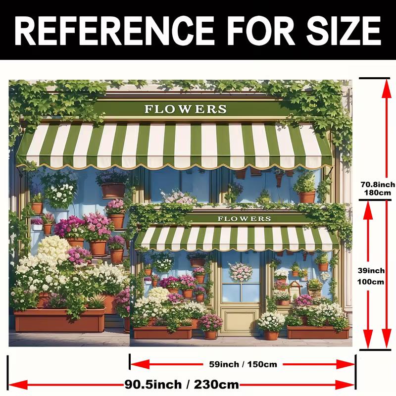 2D European Flower Shop Backdrop for Mother’s Day & Party