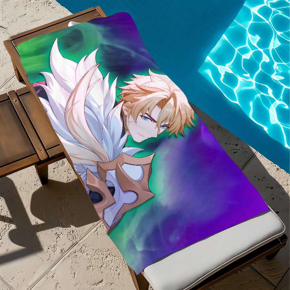 Towel Beach Genshin Varka Bath Quick-Drying Lightweight Portable Sauna Camping Swim Pool Impact Travel