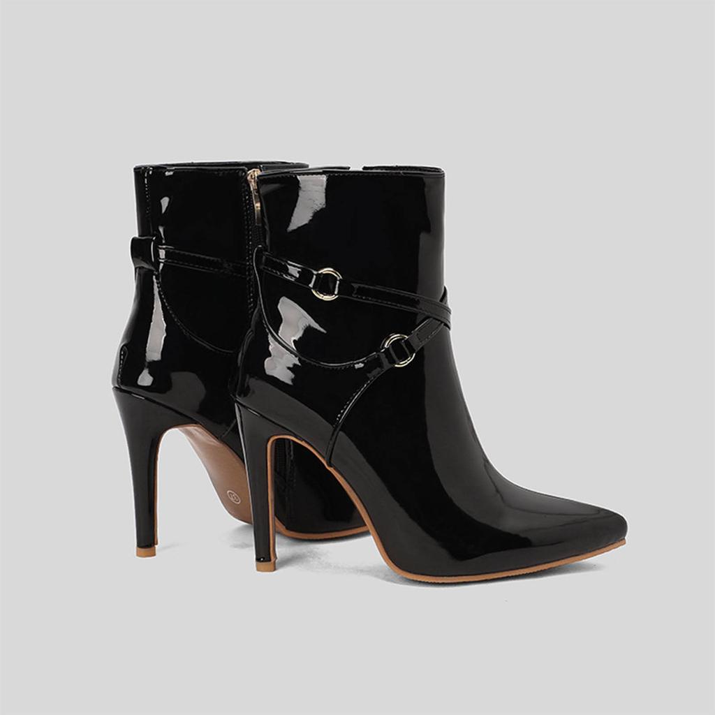 Temperament Damen Stiefel Heiß Hoher Absatz Knöchelhohe Stiefel Spitze Zehen zum Hineinschlüpfen Stiletto Stiefel Mit Reißverschluss Für Damenstiefel Designer Luxus