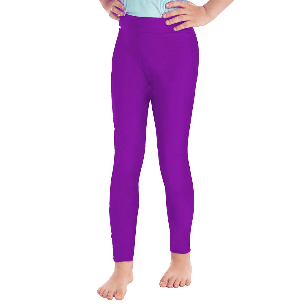 Girls Elastic Waistband Stretchy Long Pants Leggings Skating Casual Sports Wear Childrens Dance Bottoms