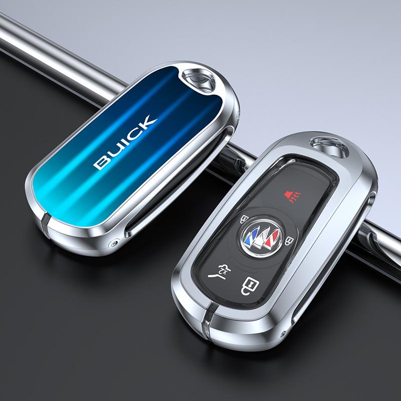 Buick LaCrosse Excelle Zinc Alloy Key Chain Cover - Protective Silver Moonlight Replacement Case.