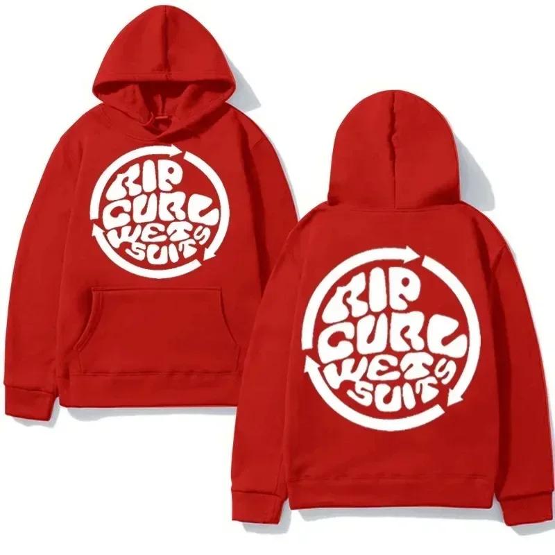 Neuer Herren-Hoodie Rip Curl Herren-Hoodie Wetty Land Y2K Lässiger Retro-Hoodie Übergroßes Oberteil mit Doppeltasche