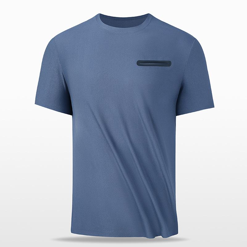 Ice Silk Summer Seamless Men's Breathable Cool Feeling Cooling Quick Drying T Sport Outdoor Round Neck Short Sleeved T-shirt