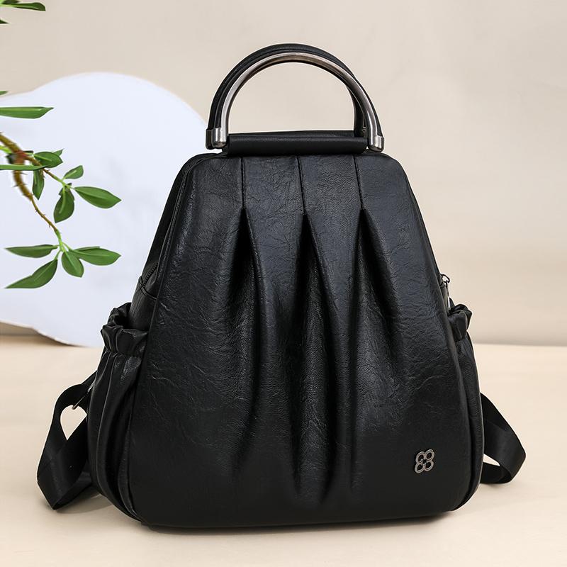 Plissierter Stepprucksack Multifunktionale Handtasche Reise Damen Tasche