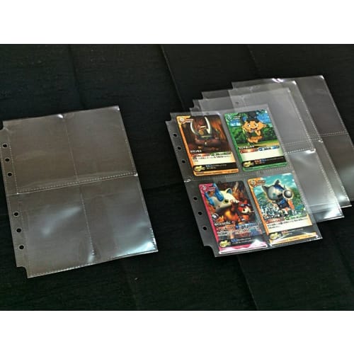 4-pocket Sheets for Trading Cards, Compatible with Card Game Binders (20 Sheets)