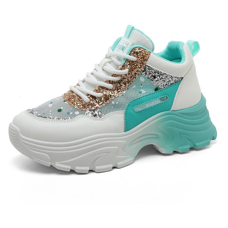 Inner Height Increase Women's Spring New Summer Mesh Casual Sports Shoes Breathable Dad Shoes Versatile