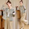 Spring 2026 Elegant High-Waisted Satin Two-Piece Suit for Women: New Chinese Style