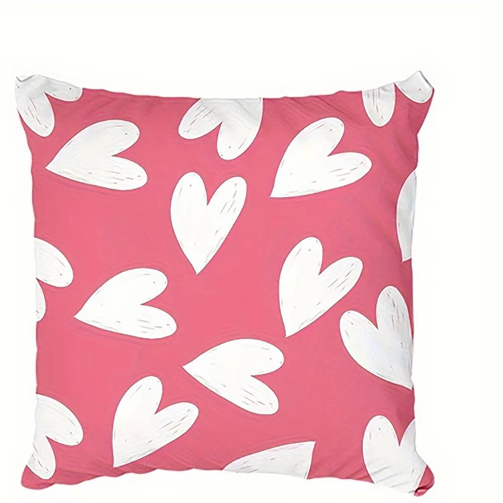 Love You Heart-Shaped Pillowcase - Decorative Cushion Cover, Suitable for Sofa, Car & Bedroom