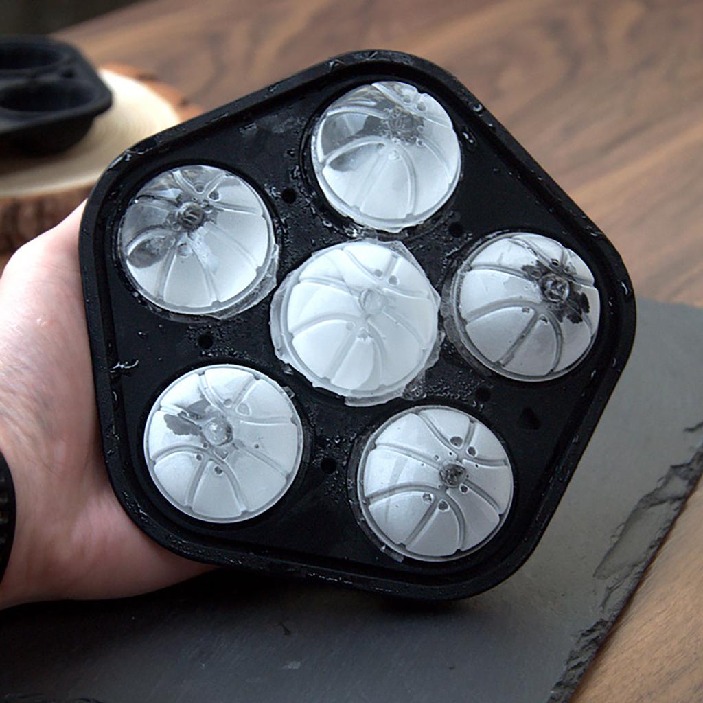 Ice Block Trays Basketball Ice Block Molds Reusable Silicone  5-Ice Block Maker