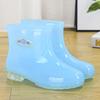 Non-slip short rubber shoes rain shoes women's summer rubber boots jelly waterproof shoes transparent medium tube plastic laundry overshoes