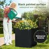 Large Square Metal Planter Box 26 L X 26 W X 26 H Heavy Duty Black Steel Outdoor Planter Pot for Patio Deck Garden Yard with Dr