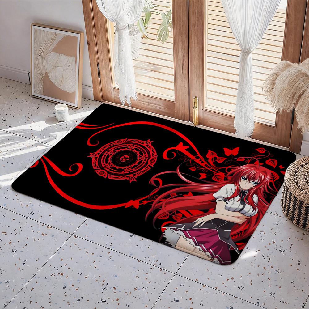 Anime H High School DxD Floor Mat Eco Flannel Doormat Non Slip Odorless Indoor Floor Rug Soft Short Plush Home Mat