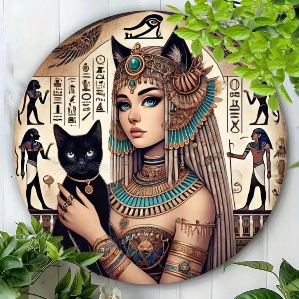 Egyptian Queen Black Cat Iron Wall Art Modern Metal Decor
