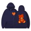 Unisex Hooded Sweatshirt With Teddy Bear Print Casual Oversized Pullover Winter Youth Streetwear
