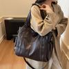 Faux Leather Tote Bag with Dual Zipper Pockets Adjustable Shoulder Strap Women's Everyday Fashion Handbag