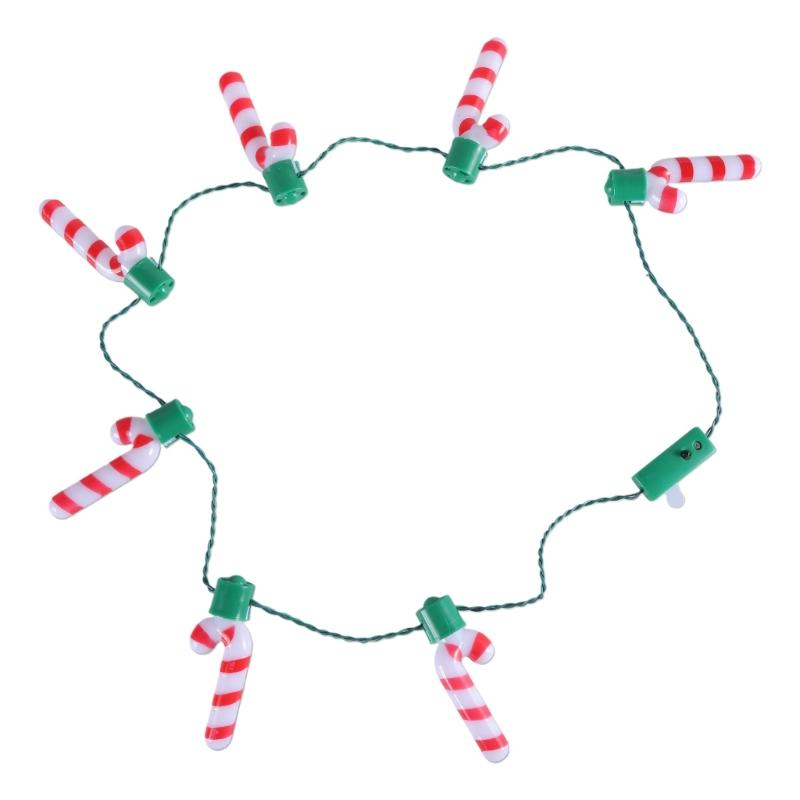 Holiday Light Up Crutch Bulbs Necklace Christmas Festive Hanging Pendant Spread Cheer for Holiday New Year Celebrations 1