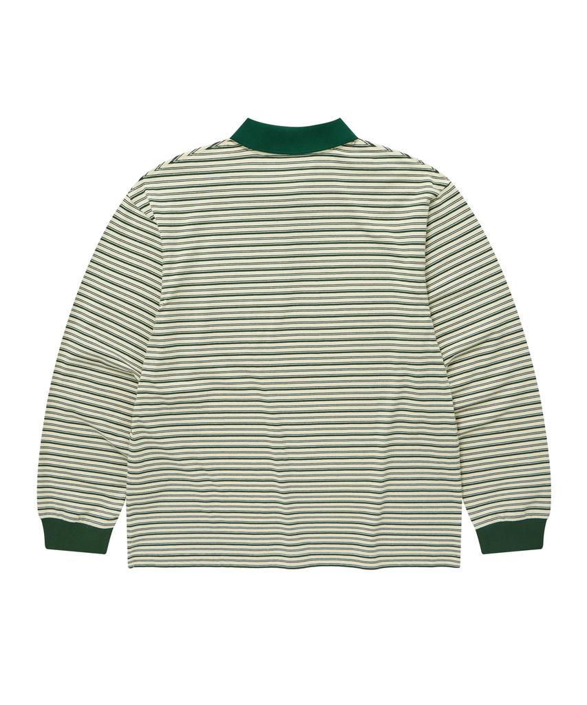 COVERNAT Multi-Stripe Collar Long Sleeve Green