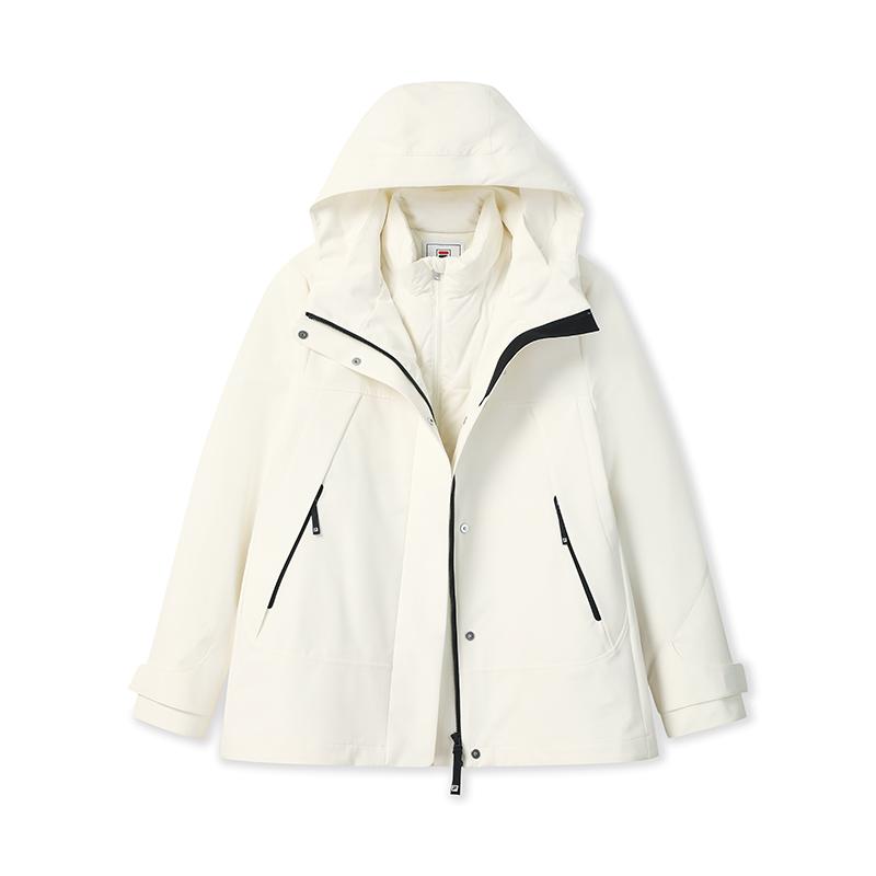 Fila White Casual Fashion Simple Warm Thick Loose Two-Piece Down Jacket Women Outerwear F11W543917FWT