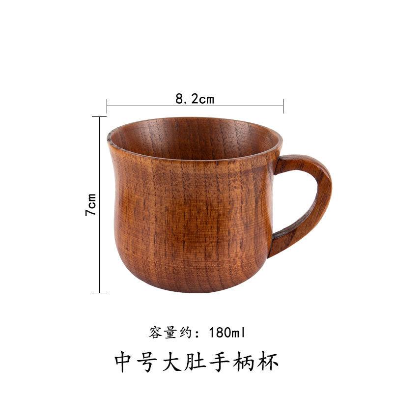 1Pcs Wooden Big Belly Cups Handmade Jujube Wood Handle Cups Beer Tea Coffee Milk Water Cup Kitchen Bar Drinkware for Kitchen Bar