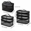 Portable Transparent Mesh Travel Cosmetic Bag Large Capacity Storage Toiletry Bag 1/2/3 Layer Makeup Case for Women