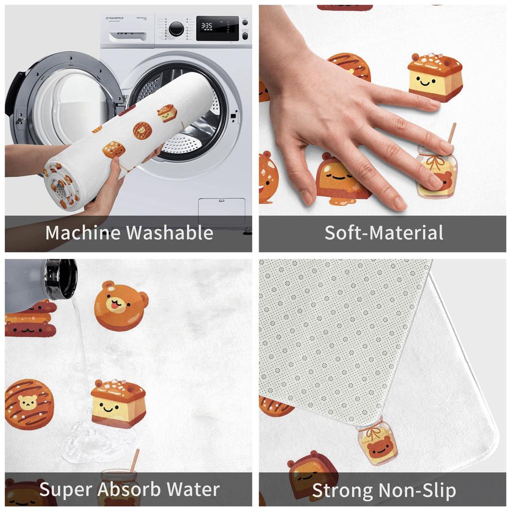 Salted Caramel Bear Non-slip Doormat Floor Mat Dust-proo Carpet Rug for Kitchen Entrance Home Living Room Footpad Mats