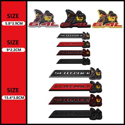 2Pcs Bumblebee Super Bee Styling Badge 6.4L Scat Pack SCATPACK Metal Car Body Stickers For Charger Challenger SRT Caliber Ram