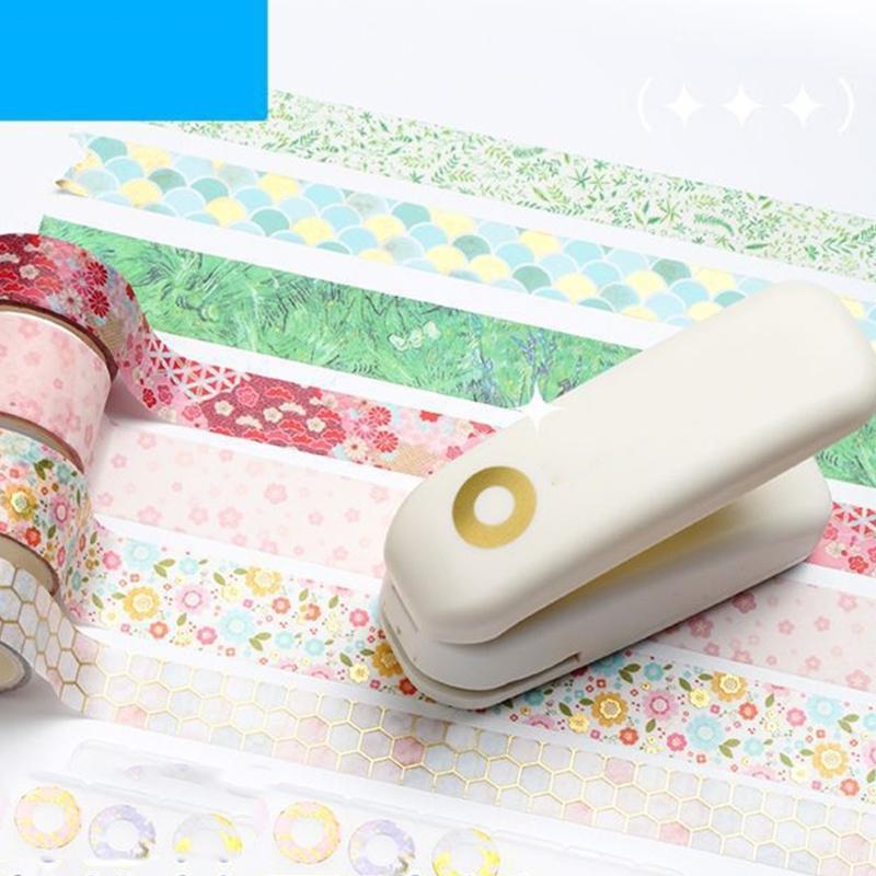 Perfurador de Furos para Fita Perfuradores de Furos para Fita Perfurador para Scrapbooking para Papel de Folha Solta Adesivo de Reforço para Furos Planejador Diário
