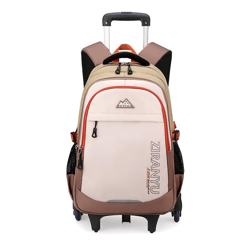 Junior High School Student Trolley Backpack Simple High Quality Ins Campus Rolling Backpack