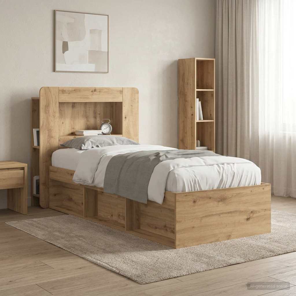 Headboard Cabinet Artisan Oak 80 Cm Engineered Wood