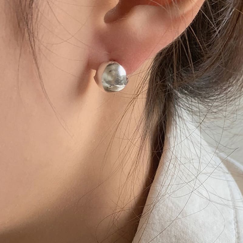 

revedej silver925 10mm ball onetouch earrings silver