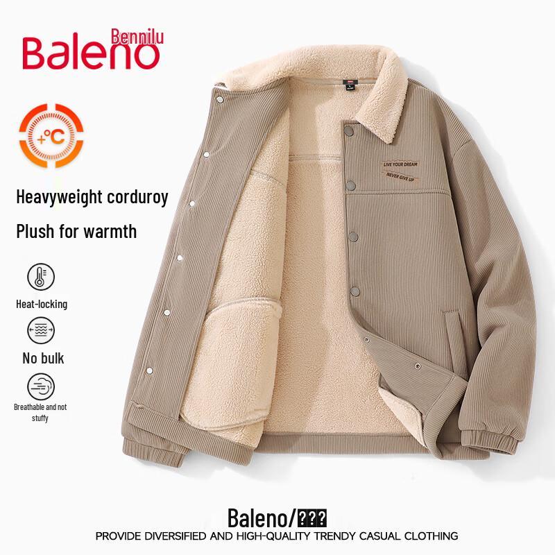 

Baleno Men s Corduroy Fleece Lined Winter Jacket XL