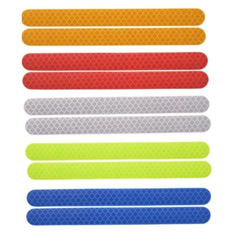 6/2pcs Car Reflective Safety Strip Stickers Car Rearview Mirror Reflective Sticker Reflective Warning Safety Tape Accessories