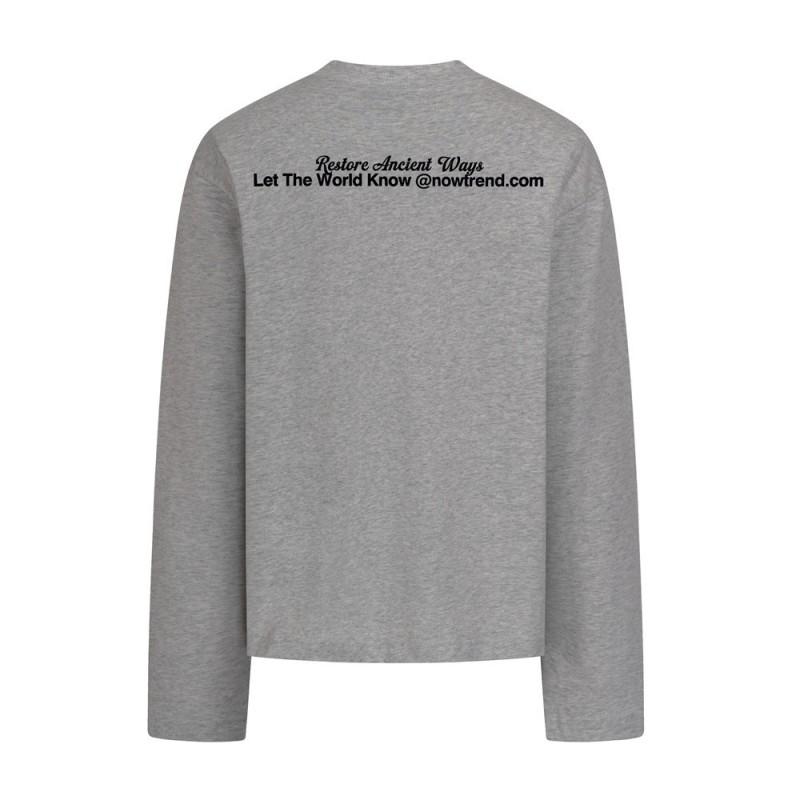 Herren Langarm T-Shirt Grafischer Buchstabenaufdruck Baumwolle Lässig Streetwear Rundhalsausschnitt Lockerer Schnitt 320g Schwergewicht