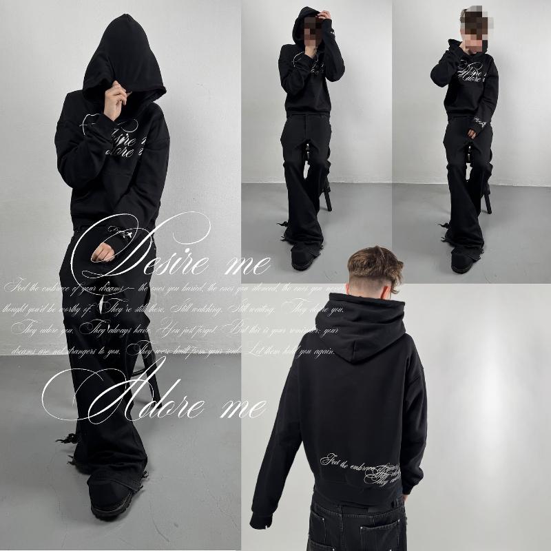 Europäischer und amerikanischer Y2K Street Trend Langärmiger dunkler Retro Punk Buchstaben bedruckter Pullover Hoodie