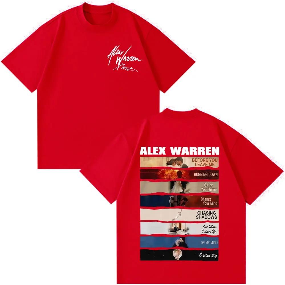 Alex Warren 2026 Tour Album Print T-shirt Unisex Mode Katoen Los Casual Oversized Korte Mouw Dames En Unisex T-shirt